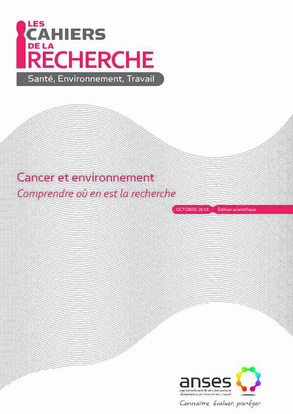 Cahier de la recherche n°12 - Cancer et environnement