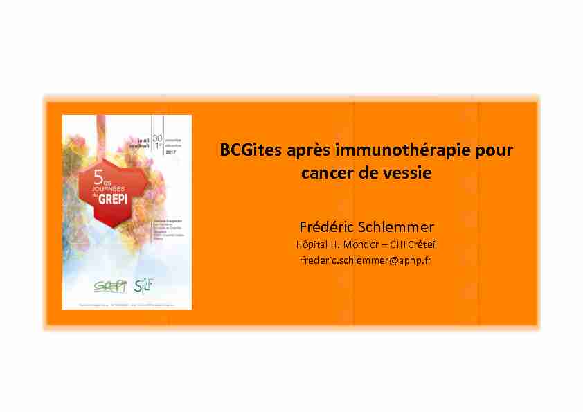 BCGites après immunothérapie pour cancer de vessie