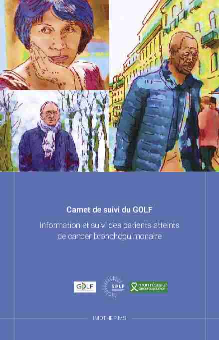 Carnet de suivi du GOLF Information et suivi des patients atteints de
