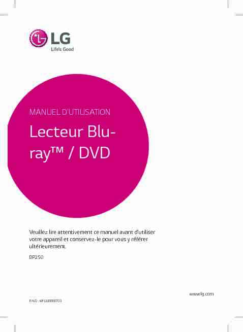 Lecteur Blu- ray™ / DVD