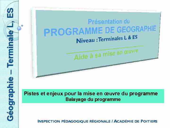 [PDF] Géographie – Terminale L, ES - Espace pédagogique - Académie