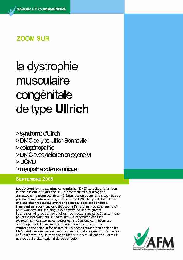 la dystrophie musculaire congénitale de type Ullrich