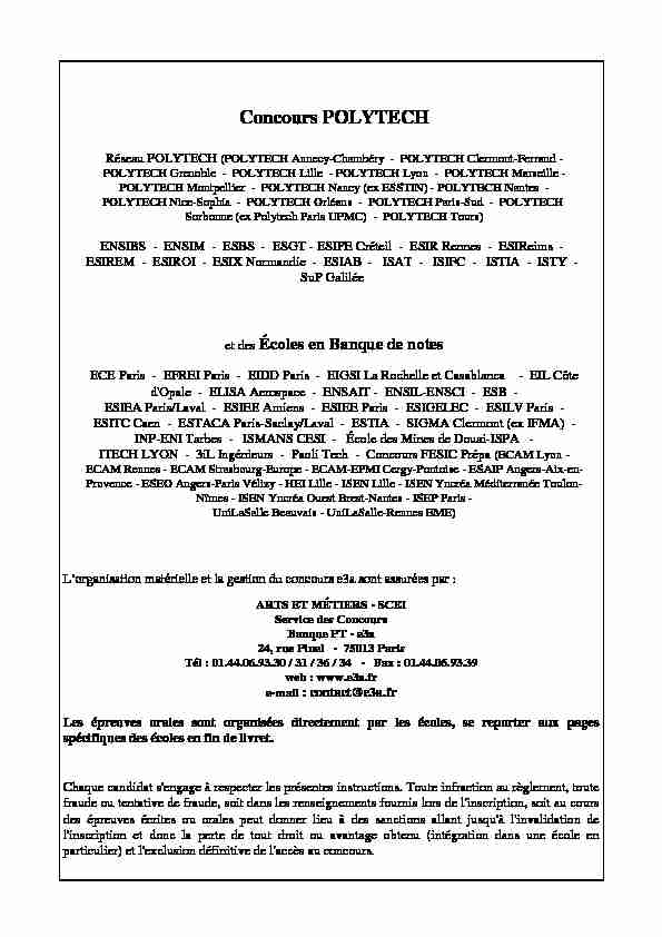 [PDF] CONCOURS e3a -  Demain-Ingénieurfr