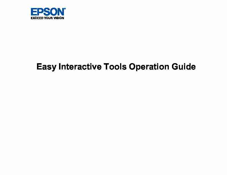 Easy Interactive Tools Operation Guide