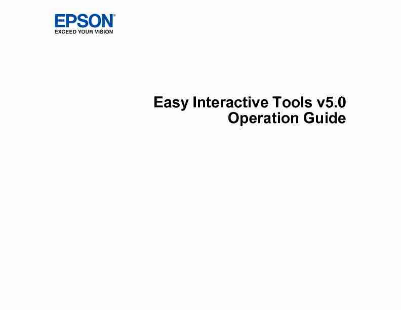 Operation Guide - Easy Interactive Tools v5.00