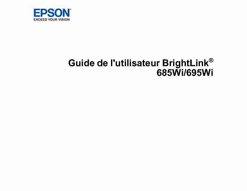 Guide de lutilisateur - BrightLink 685Wi/695Wi