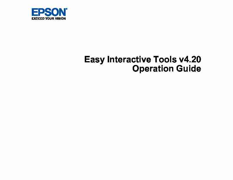 Easy Interactive Tools v4.20 Operation Guide