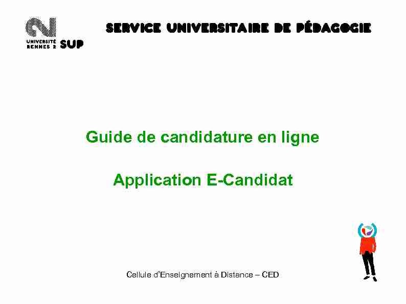 [PDF] Guide de candidature en ligne Application E-Candidat
