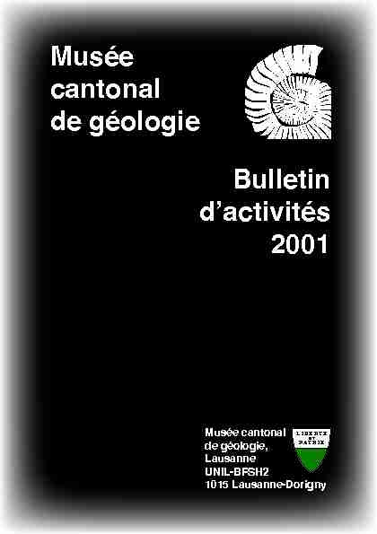 [PDF] Bulletin dactivités 2001 Musée cantonal de géologie - UNIL