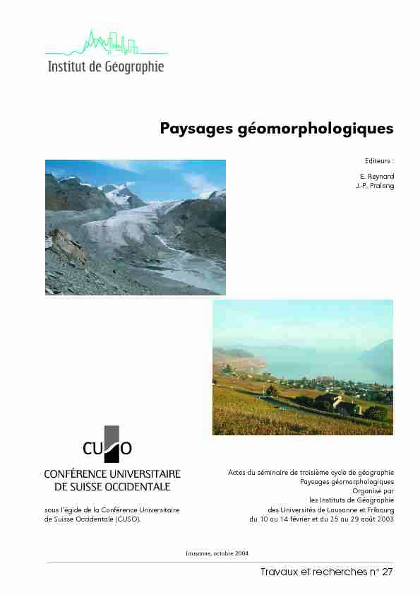 [PDF] Paysages géomorphologiques - Serval - UNIL