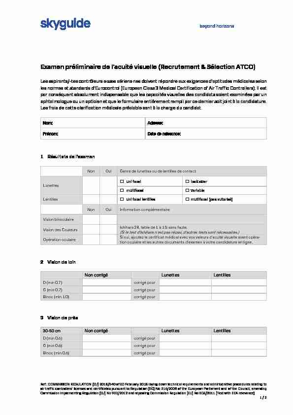 [PDF] Examen préliminaire de lacuité visuelle (Recrutement & Sélection
