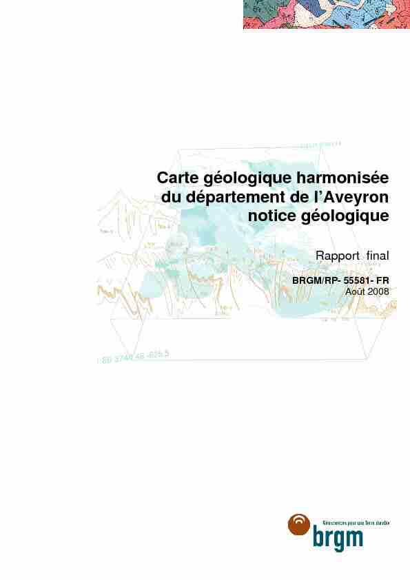 [PDF] Carte géologique harmonisée du département de lAveyron notice