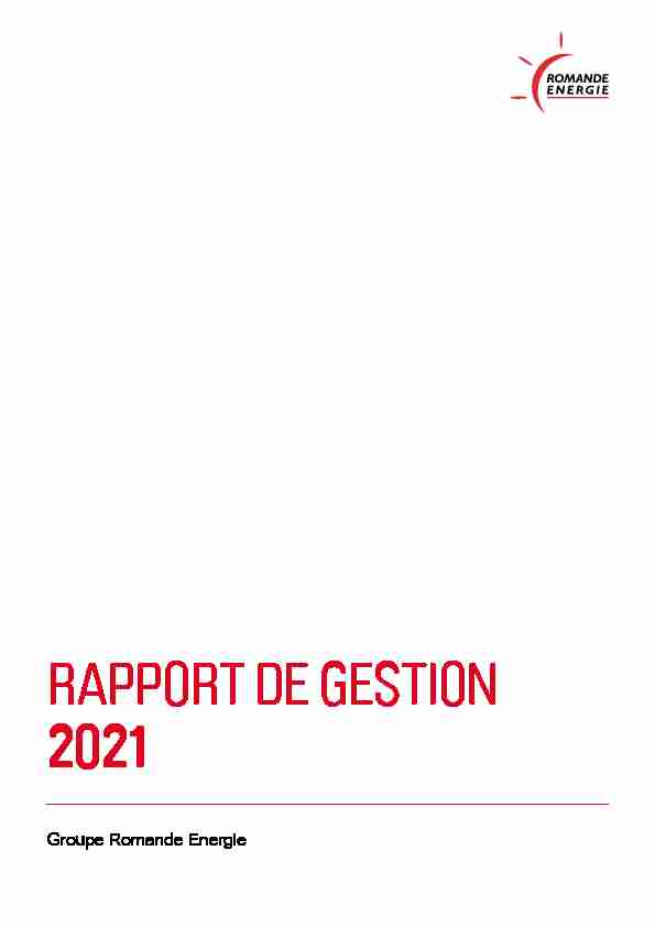 RAPPORT DE GESTION 2021