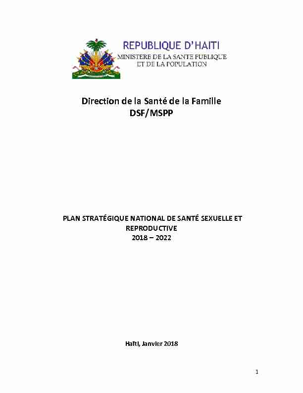 [PDF] plan stratégique national de santé sexuelle et reproductive 2018