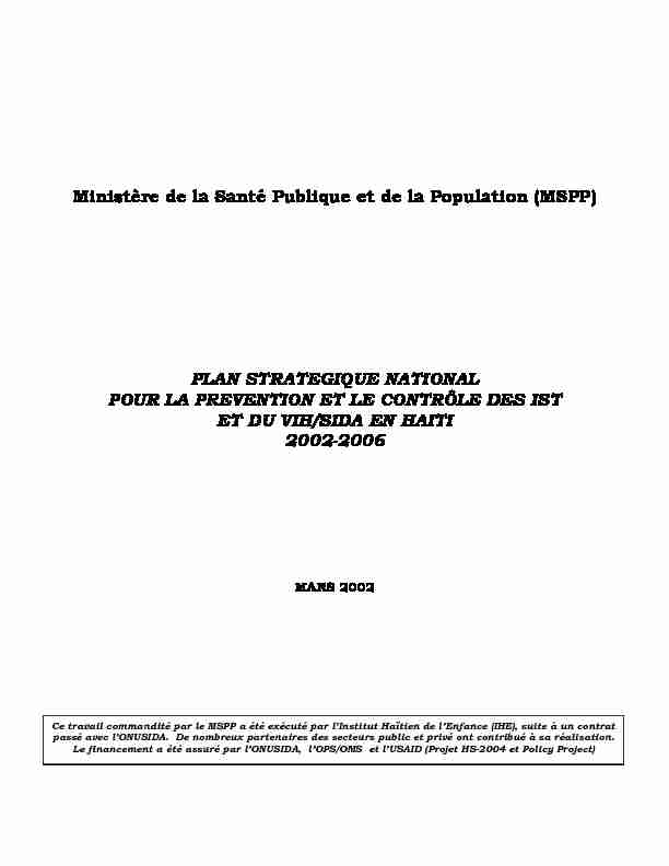 [PDF] Ministère de la Santé Publique et de la Population (MSPP)