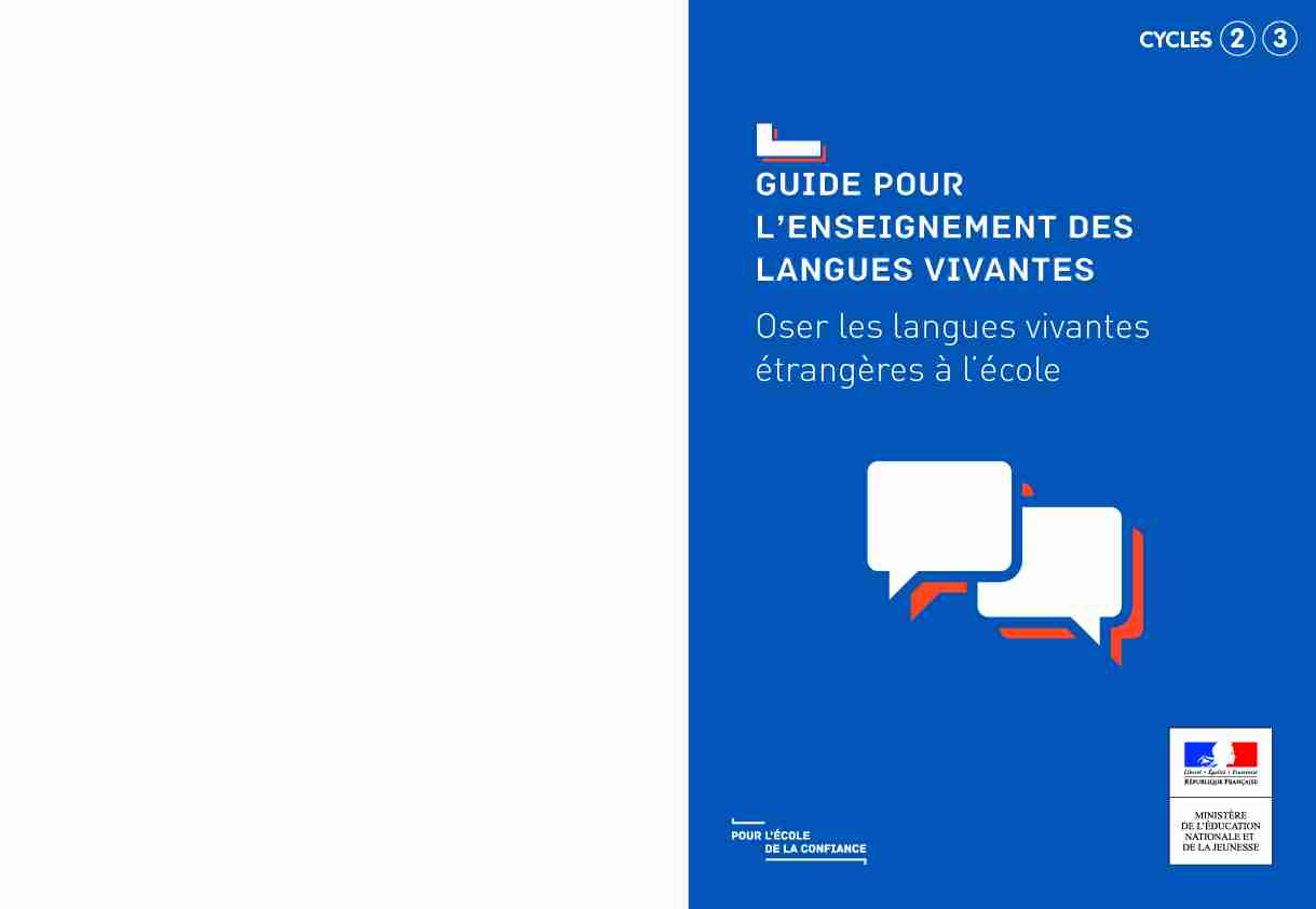 Guide pour lenseignement des langues vivantes Oser les langues