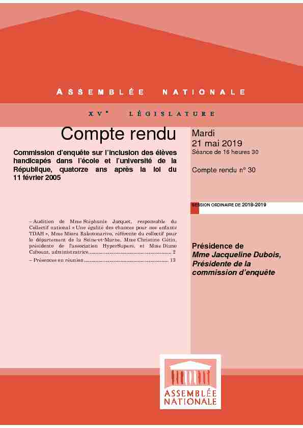 [PDF] Compte rendu - Assemblée nationale