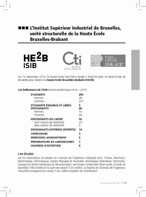 [PDF] LInstitut Supérieur Industriel de Bruxelles, unité structurelle  - AIIBR