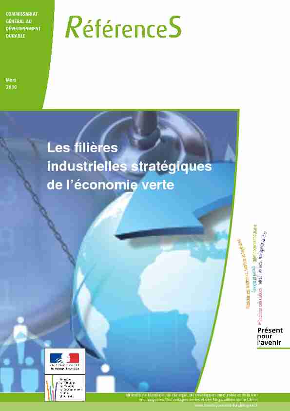 Les filières industrielles stratégiques de léconomie verte