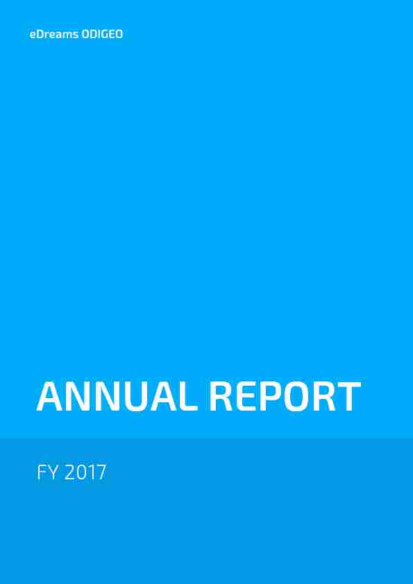 eDreams ODIGEO FY 2017 Annual Report