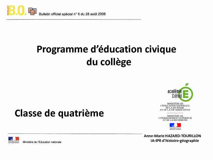 [PDF] Le programme déducation civique Libertés, Droit, Justice Les