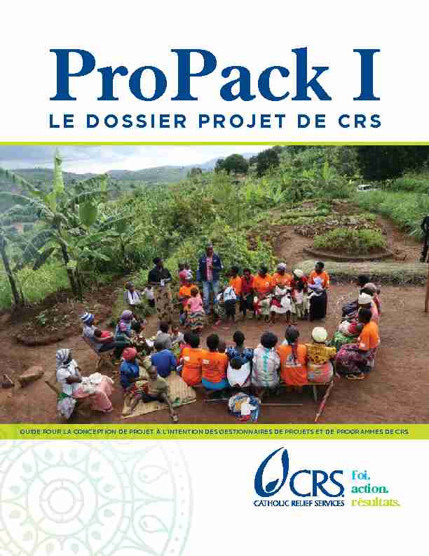 ProPack I : Le dossier projet de Crs