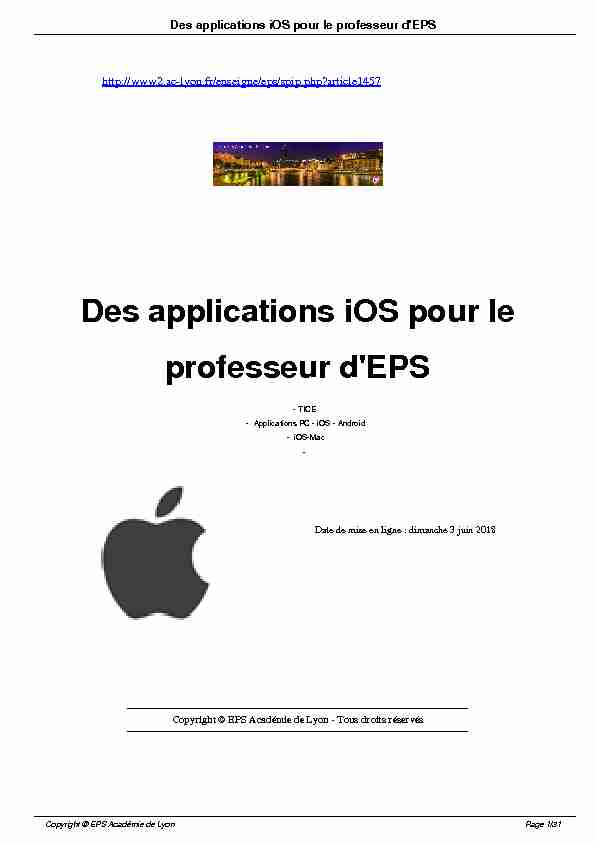 Des applications iOS pour le professeur dEPS - EPS Académie de