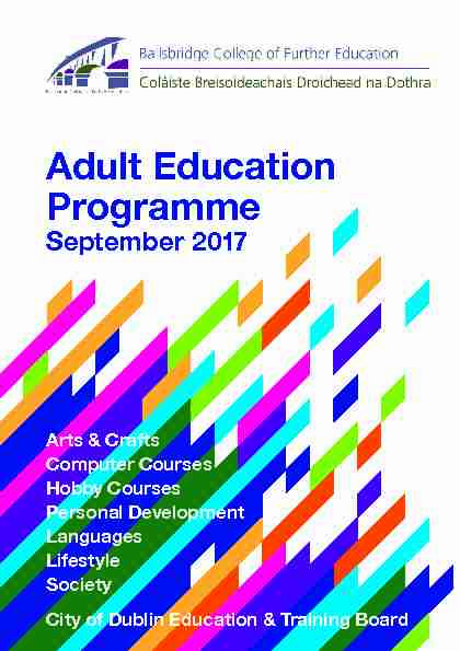 Adult Education Programme