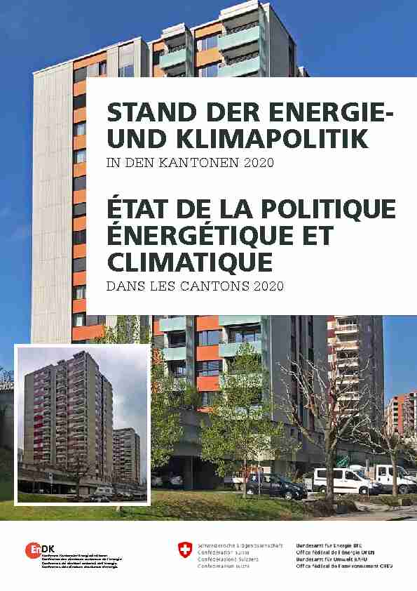 STAND DER ENERGIE- UND KLIMAPOLITIK ÉTAT DE LA