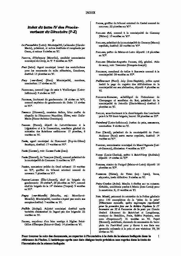 [PDF] Index tome IV, PZ - Archives nationales