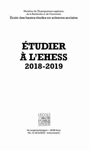 [PDF] livret étudiant 2018-2019 - École des hautes études en sciences