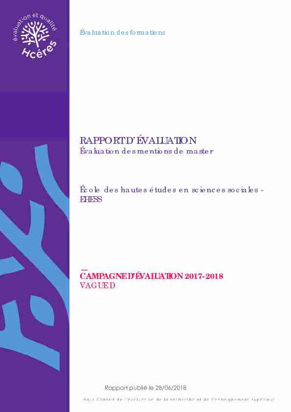 [PDF] Rapport dévaluation des mentions de master de lEcole des hautres