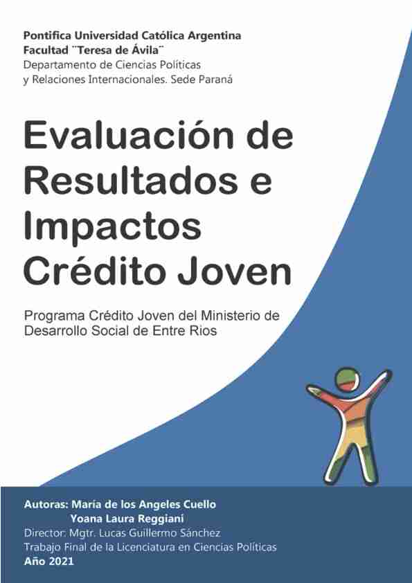 Evaluación de resultados de e impactos Crédito Joven : programa