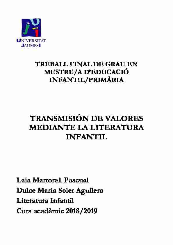[PDF] TRANSMISIÓN DE VALORES MEDIANTE LA  - Repositori UJI