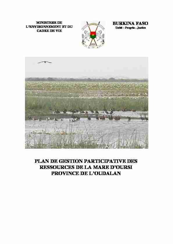 [PDF] burkina faso - Ramsar Sites Information Service