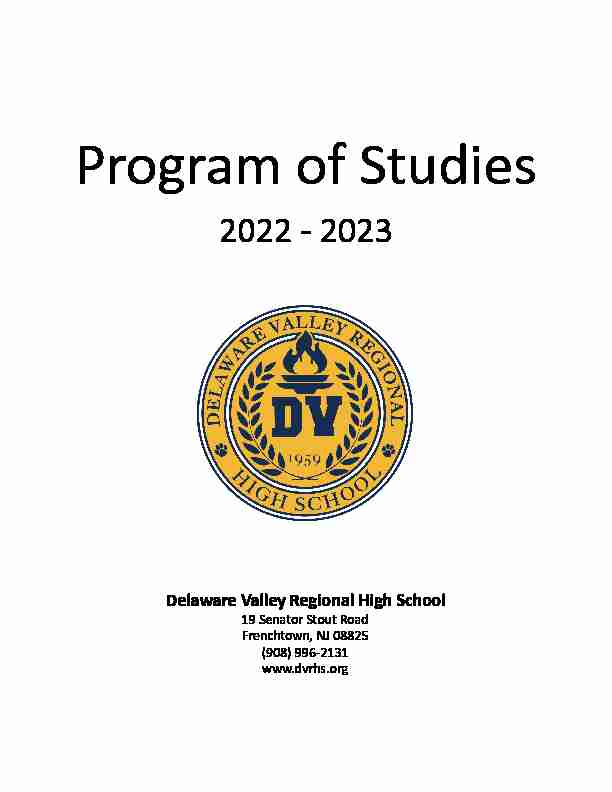 Program of Studies 2022-2023