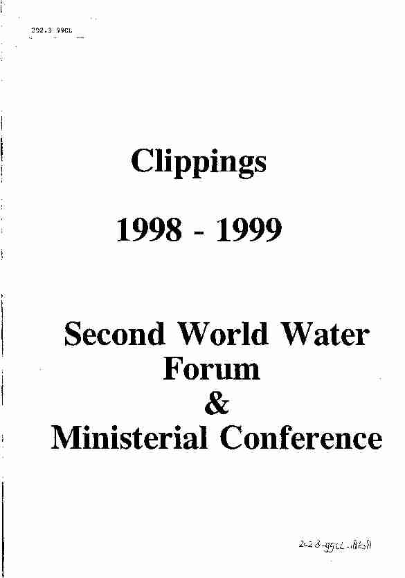 Clippings 1998 - 1999 Second World Water Forum & Ministerial