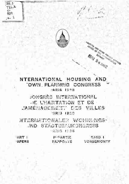 INTERNATIONAL HOUSING AND TOWN PLANNING CONGRESS
