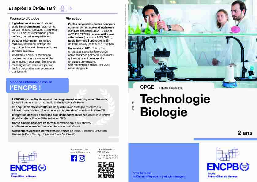 [PDF] Technologie Biologie - ENCPB