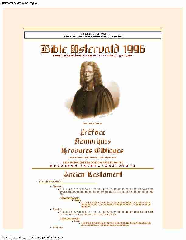 BIBLE OSTERVALD 1996 - Le Vigilant