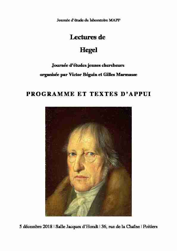 Lectures de Hegel