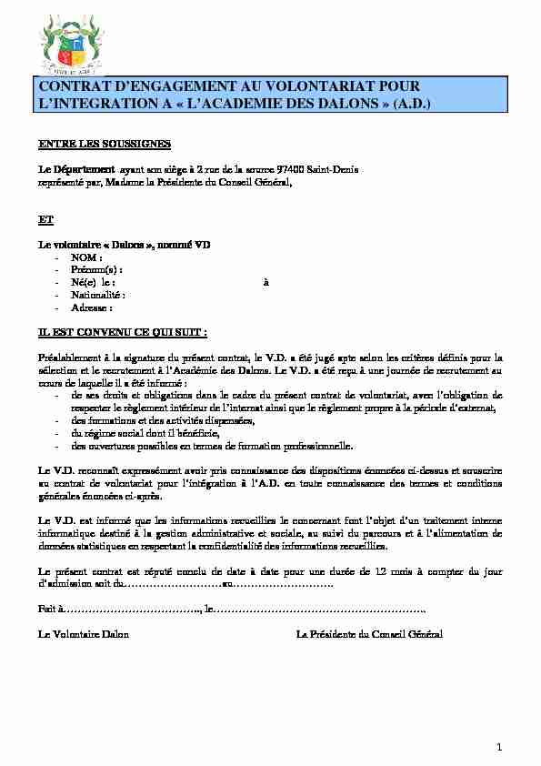 [PDF] CONTRAT DENGAGEMENT AU VOLONTARIAT POUR L