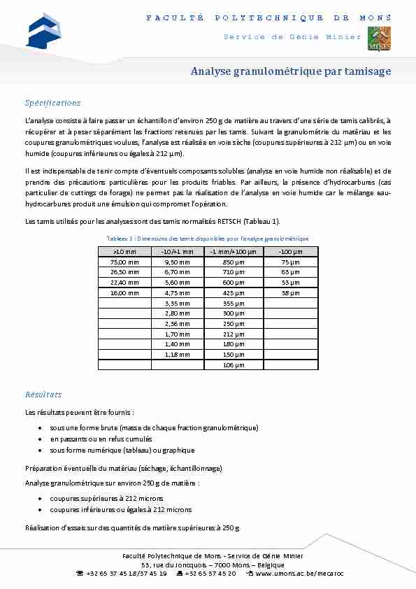 [PDF] Analyse granulométrique par tamisage - umons