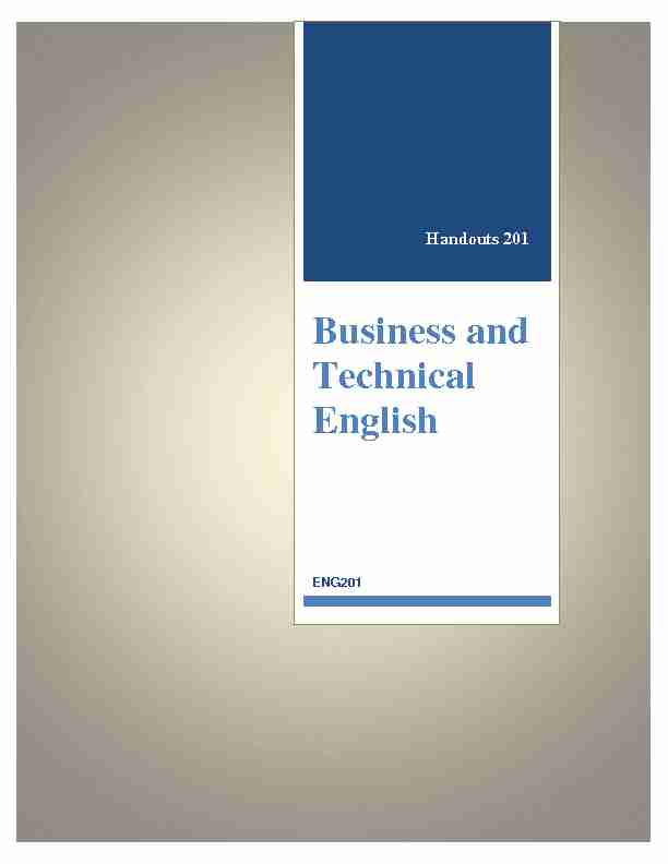 Business and Technical English