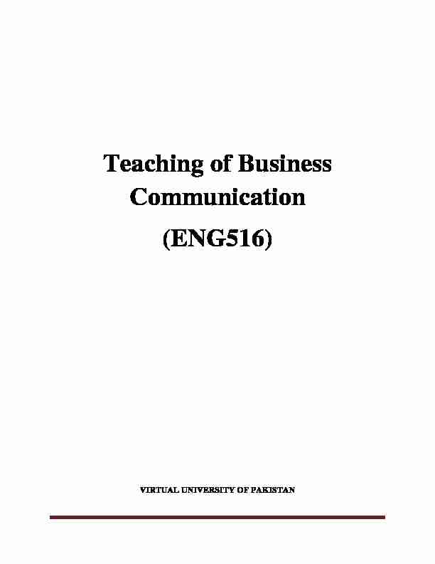 Teaching of Business Communication (ENG516)
