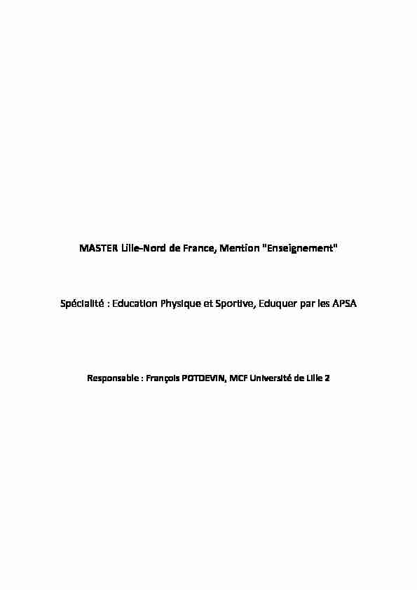[PDF] Gd Nord Master enseignement EPS