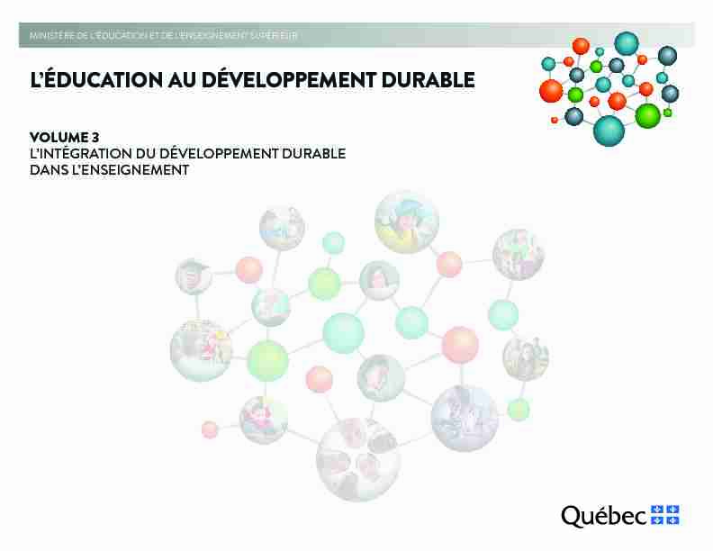 Léducation au développement durable - Volume 3 - Lintégration du