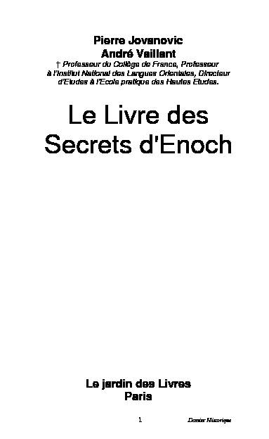 Le Livre des Secrets dEnoch