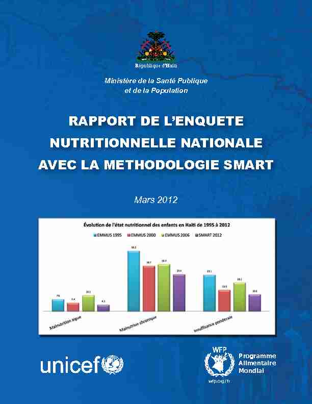 RAPPORT DE LENQUETE NUTRITIONNELLE NATIONALE AVEC