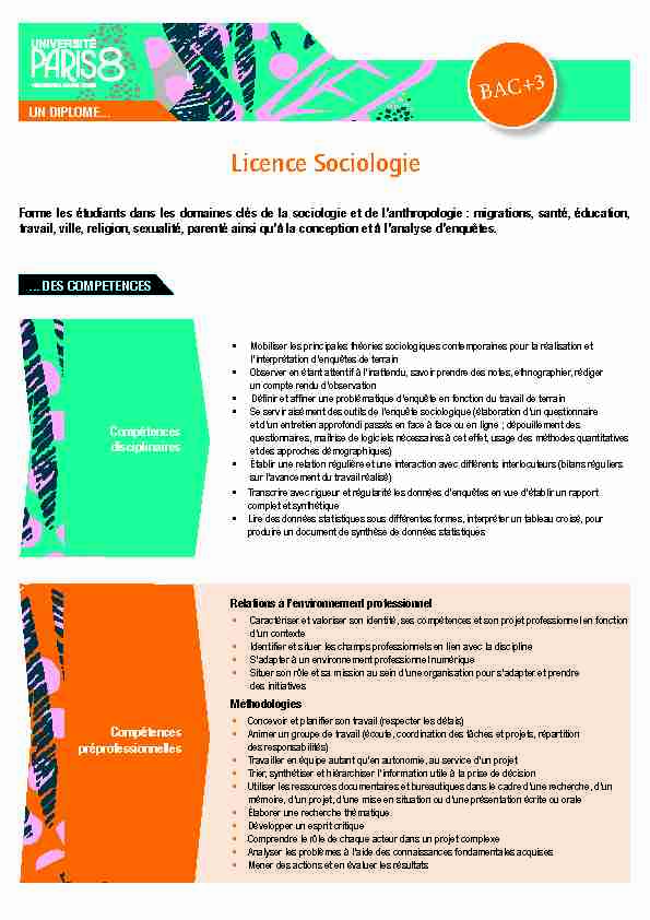 Licence Sociologie